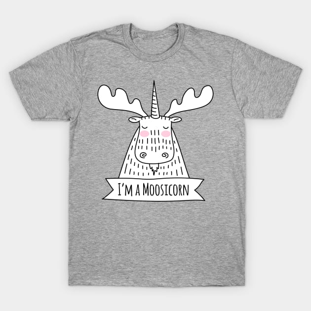 I’m a Moosicorn - Moose Unicorn T-Shirt by HappyCatPrints